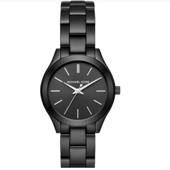 Michael Kors Ladies Slim runway Black Watch - Picture 1 of 4